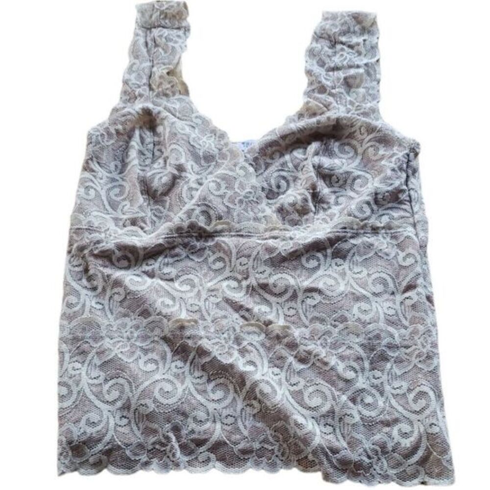 WHBM Floral‎ Lace Overlay Tank Top Women's Medium Elegant Layering Summer